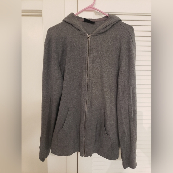 H&M Men's Charcoal Zip-Up Sweater Size M Medium Hoodie - Picture 1 of 5
